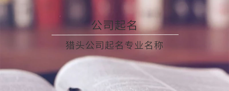 猎头公司起名专业名称