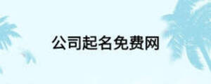 公司起名免费网