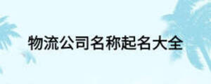 物流公司名称起名大全