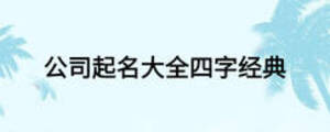 公司起名大全四字经典