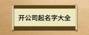开公司起名字大全