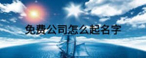 免费公司怎么起名字