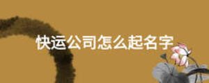 快运公司怎么起名字
