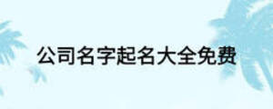 公司名字起名大全免费
