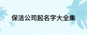 保洁公司起名字大全集