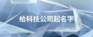 给科技公司起名字