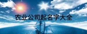 农业公司起名字大全