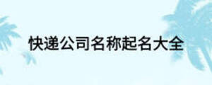 快递公司名称起名大全