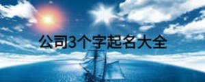 公司3个字起名大全