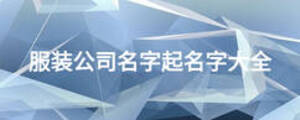 服装公司名字起名字大全