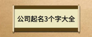 公司起名3个字大全