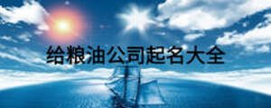 给粮油公司起名大全