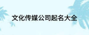 文化传媒公司起名大全