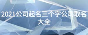 2021公司起名三个字公司取名大全