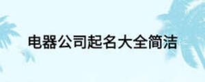 电器公司起名大全简洁