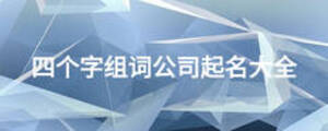 四个字组词公司起名大全