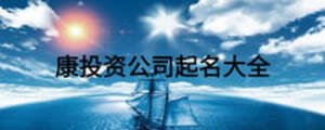 康投资公司起名大全