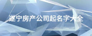 遂宁房产公司起名字大全