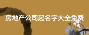房地产公司起名字大全免费