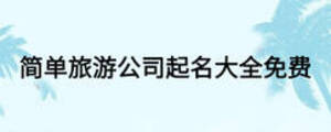 简单旅游公司起名大全免费