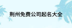 荆州免费公司起名大全