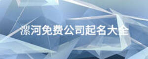 漯河免费公司起名大全