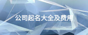 公司起名大全及费用