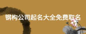 钢构公司起名大全免费取名