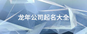 龙年公司起名大全