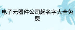 电子元器件公司起名字大全免费