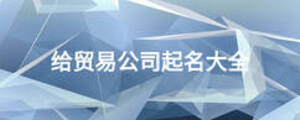 给贸易公司起名大全