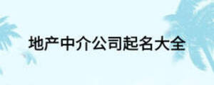 地产中介公司起名大全