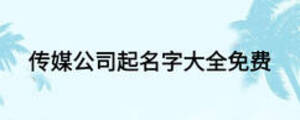 传媒公司起名字大全免费