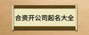 合资开公司起名大全