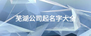 芜湖公司起名字大全