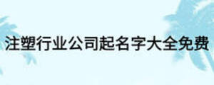 注塑行业公司起名字大全免费