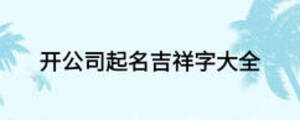 开公司起名吉祥字大全