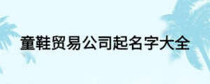 童鞋贸易公司起名字大全