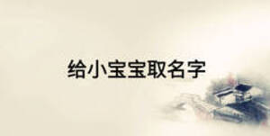 给小宝宝取名字