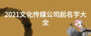 2021文化传媒公司起名字大全
