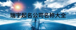 瑞字起名公司名称大全