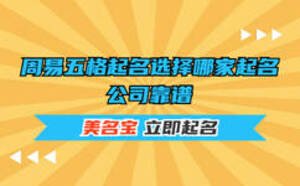 周易五格起名选择哪家起名公司靠谱