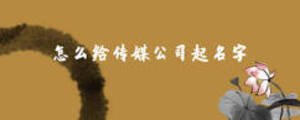 怎么给传媒公司起名字