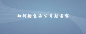 如何给食品公司起名字
