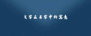 戈字在名字中的寓意