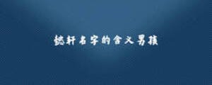 懿轩名字的含义男孩
