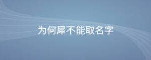 为何犀不能取名字