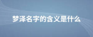 梦泽名字的含义是什么