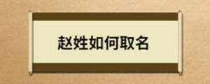 赵姓如何取名
