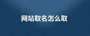 网站取名怎么取
